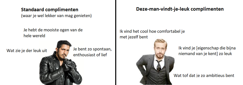 meme complimenten verliefde man